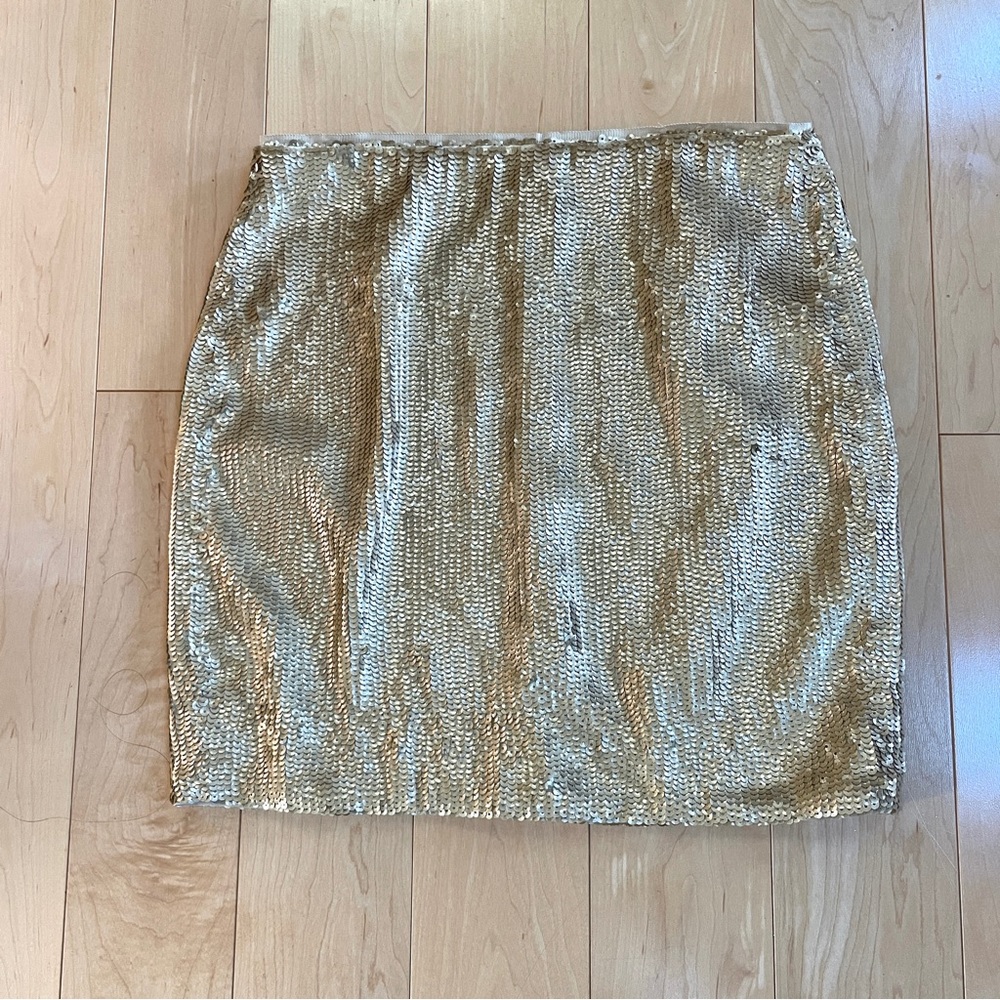 J. Crew Gold Sequin Mini Skirt